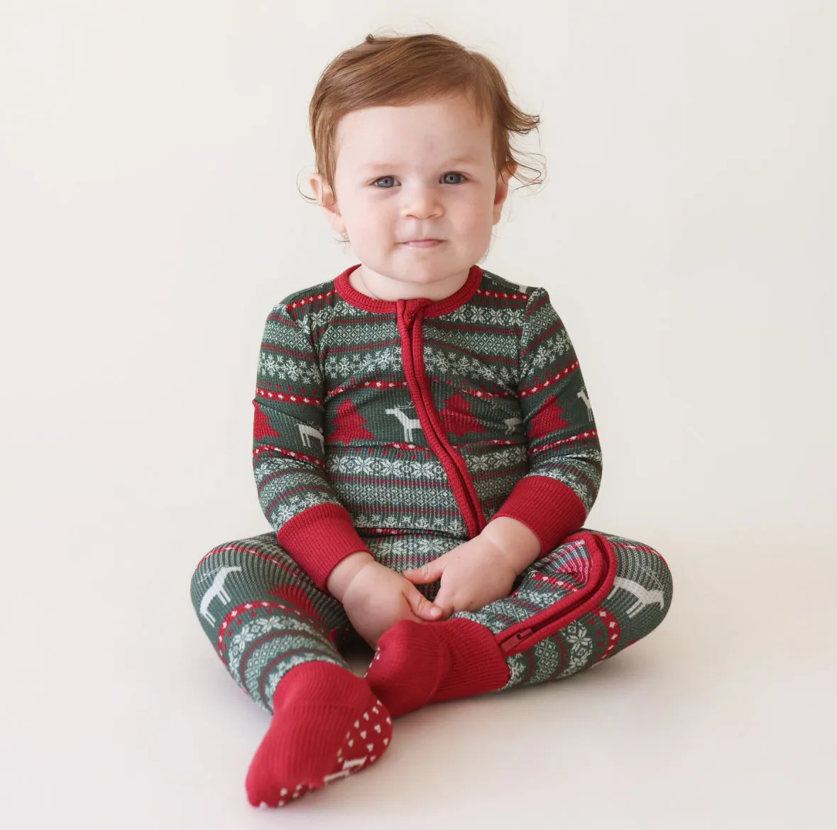 Posh Peanut Convertible One Piece - Holiday Fair Isle Waffle