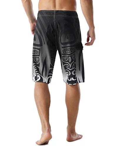 Quick Dry Polynesian Print Board Shorts