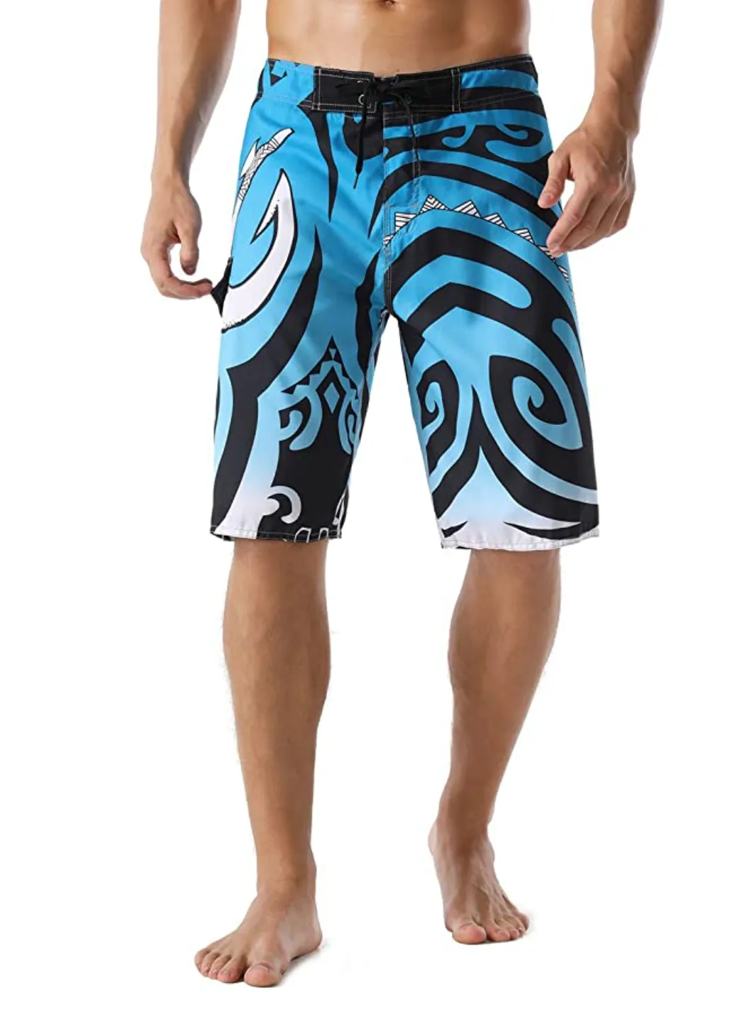 Quick Dry Polynesian Print Board Shorts