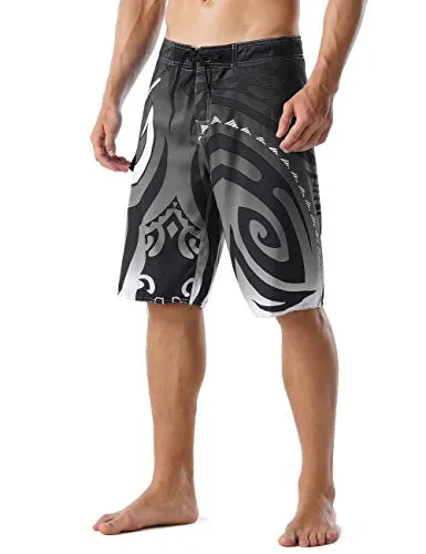 Quick Dry Polynesian Print Board Shorts
