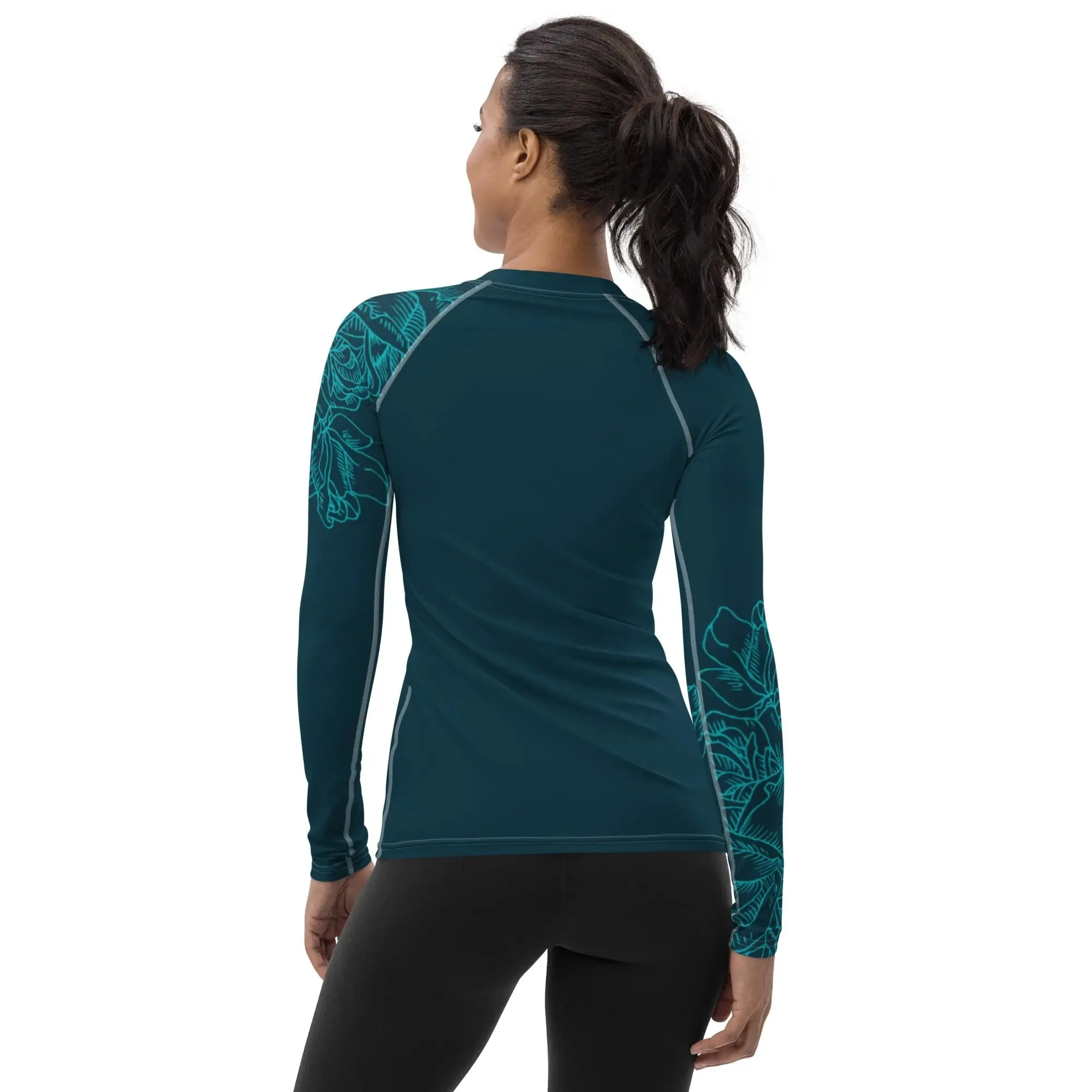 "Rose" Collection - Long Sleeve Yoga Women's Rash Guard