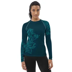 "Rose" Collection - Long Sleeve Yoga Women's Rash Guard