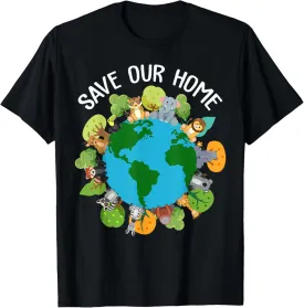 Save Our Home Animals Wildlife Conservation Earth Day T-Shirt
