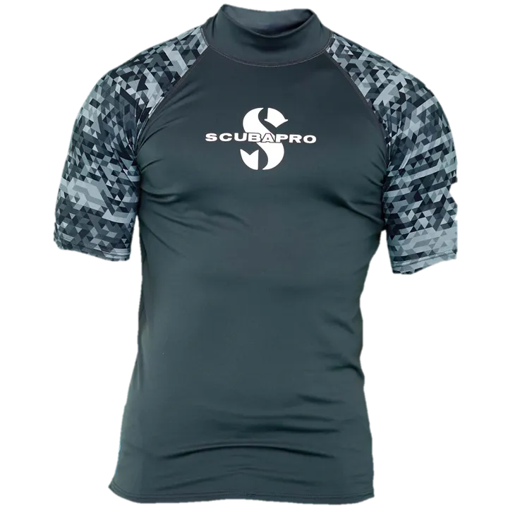 ScubaPro Graphite Rash Guard Mens, Short Sleeve (UPF50)