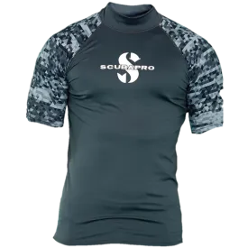 ScubaPro Graphite Rash Guard Mens, Short Sleeve (UPF50)