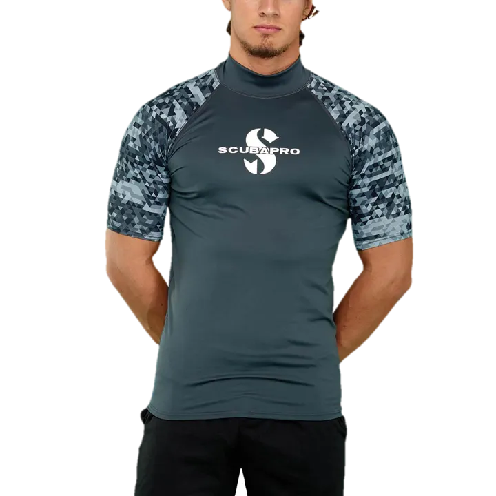 ScubaPro Graphite Rash Guard Mens, Short Sleeve (UPF50)