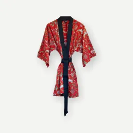 Short Botanical Kimono - Red