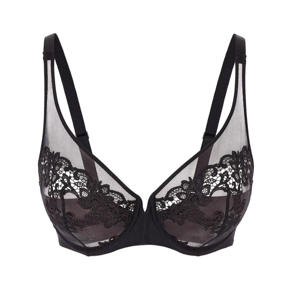 Simone Perele Saga Full Cup Plunge Bra In Black
