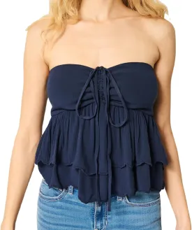 Summer Strapless Floral Print Babydoll Bandeau Tube Tops for Women Sleeveless Halter Y2k Going Out Tops