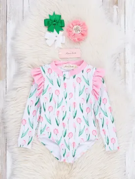 Tulip Garden Ruffle One-Piece Swimsuit