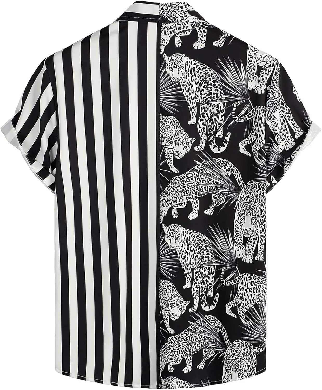 VATPAVE Mens Flamingo Hawaiian Sets Casual Short Sleeve Button Down Shirts Beach Outfits
