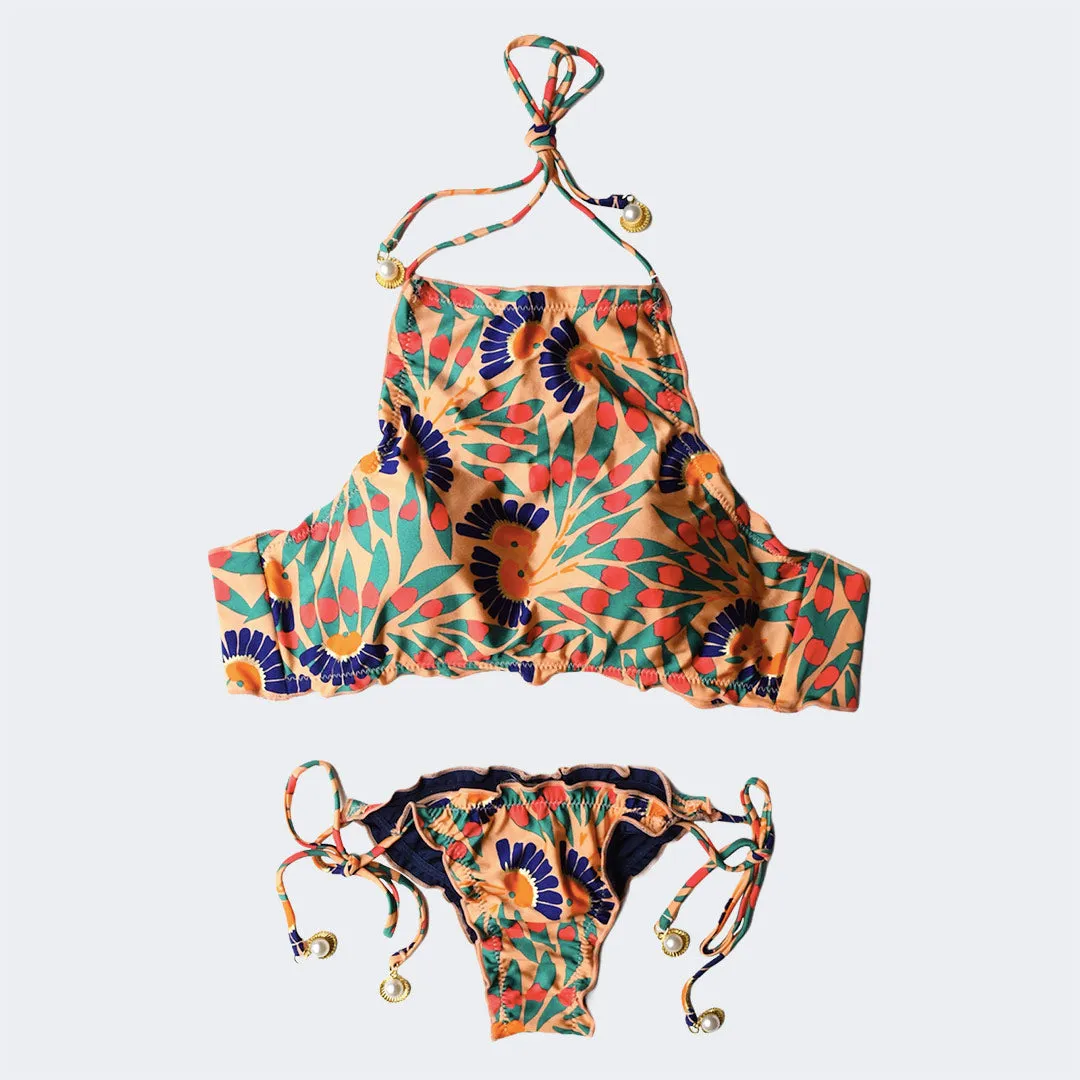 Vintage Floral Halter Bikini