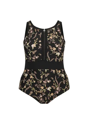 Wildflowers Chlorine Resistant Sleeveless Zip Up One Piece