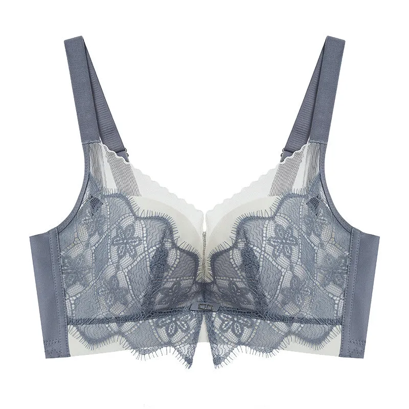 Women's Accept Supernumerary Breast Thickening Lace Bra Adjustable Small Breast Push-Up Bra