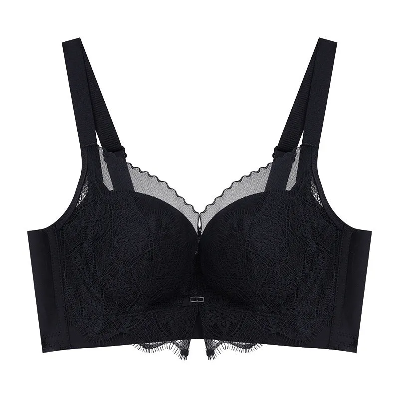 Women's Accept Supernumerary Breast Thickening Lace Bra Adjustable Small Breast Push-Up Bra