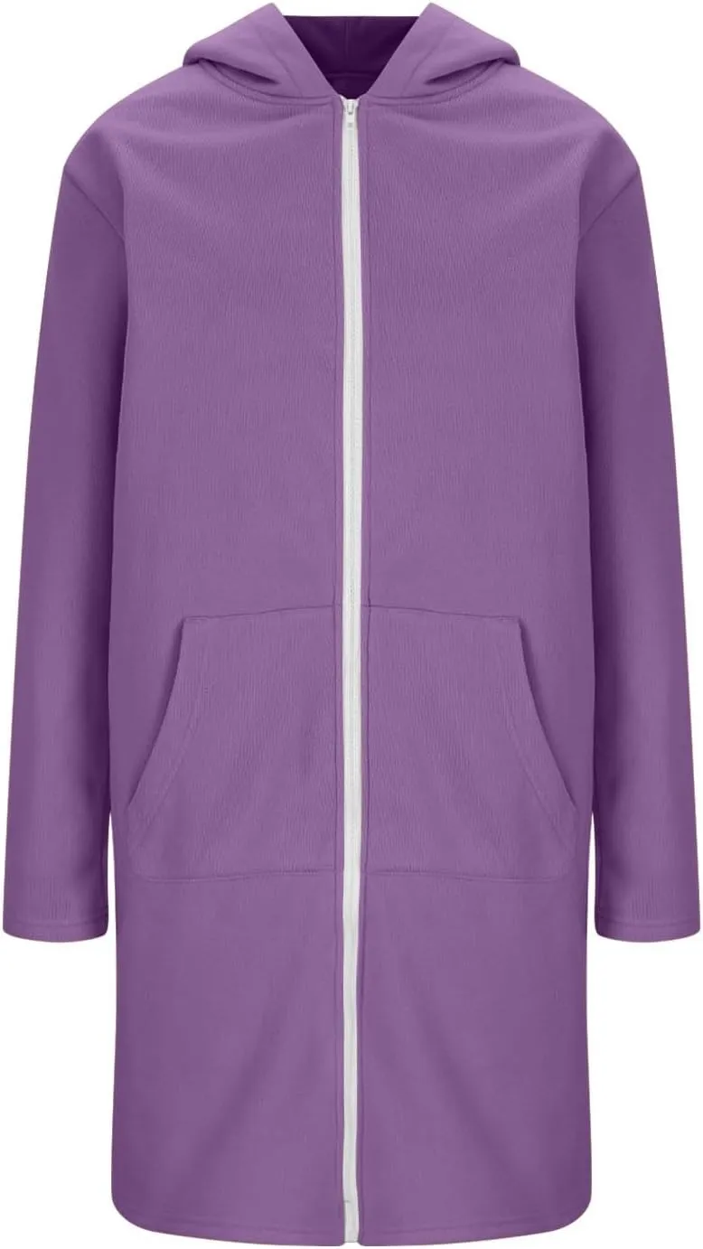 Women's Full Zip Up Hoodies Oversized Fleece Long Sleeve Sweatshirt Comfy Casual Fall Jacket Coat with Pocket 2024