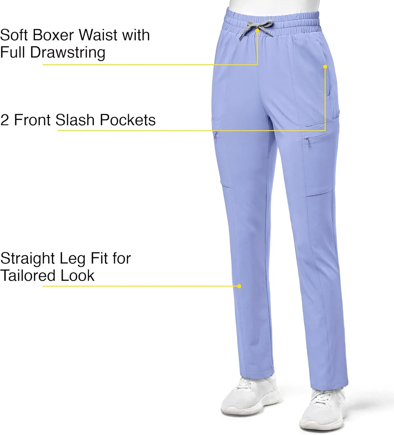 WonderWink Women's High Waist Slim Leg Scrub Pant