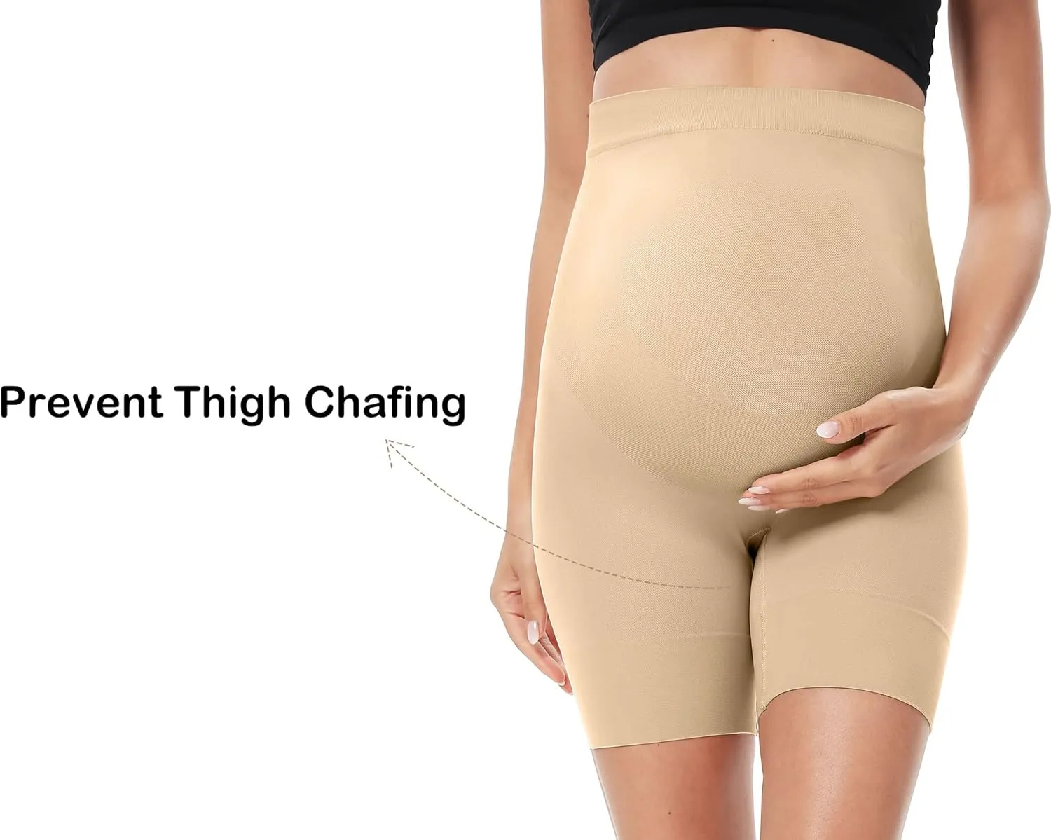 XNHAN Secret Fit Shaper Panty - Seamless Maternity Shapewear for Dress, Belly Support, Prevent Thigh Chaffing, S-XXXL